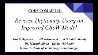 Reverse Dictionary Using an Improved CBoW Model