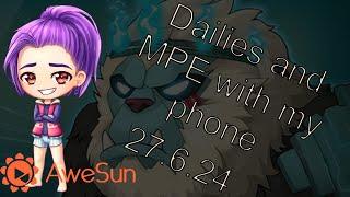 Maplestory- Doing Dailies and MPE with my PHONE!