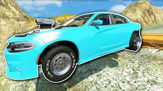 Drag Racing down a Mountain! - BeamNG Multiplayer Mod Gameplay