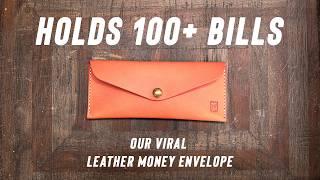 Limited Edition 100+ Cash Wallet : Leather Money Envelope in PINK