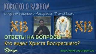 Кто видел Христа Воскресшего? Протоиерей Андрей Ткачев