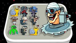 Merge War Monster Fight: Skibidi Toilet All Bosses vs Cameraman Army, Merge Battle
