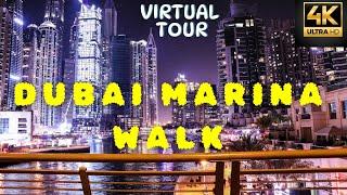 Dubai Marina Walk 4K Virtual Street View  Full Tour | Sunset, Day, Eve & Night View | Vishwa Bhraman