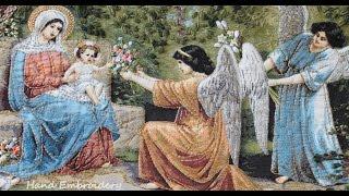 Angels framed Arts - Embroidered tapestries paintings - Вышитая картина - Kurdele nakışi