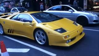 Bob Forstner in a Lamborghini Diablo SE30 Jota through London