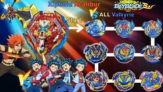 【 Xiphoid Xcalibur VS ALL Valkyrie 】 Beyblade Burst BU ベイブレードバーストBU 베이블레이드 버스트 BU 지포이드 엑스칼리버