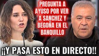 FERRERAS pregunta a AYUSO por la CITACIÓN de SÁNCHEZ y BEGOÑA GÓMEZY ELLA LE SUELTA ESTO EN DIRECTO