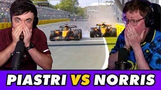 Our LIVE Reaction to the Norris vs Piastri CRASH