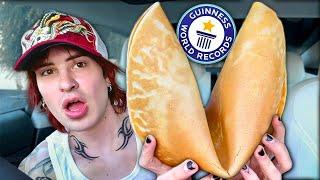 Eating THE WORLDS LARGEST Fortune Cookie