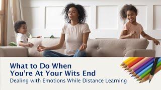 What to Do When You Are At Your Wits End: Dealing with Emotions While Distance Learning