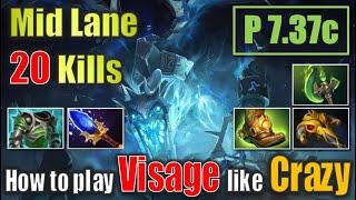 THEY COULDN'T ESCAPE THE VISAGE!  20 Kill Mid (Dota 2) Gameplay 4K patch7.37c