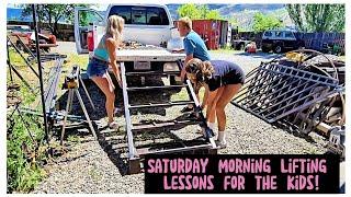 Metalshop Momma...Saturday Lifting Lessons for these Hard Working Kids!