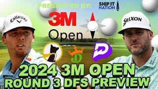 3M Open Round 3 Preview + Live chat : Draftkings DFS Showdown Strategy, Underdog + Prize Picks Props