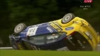 WTCC Spa 2005 Race 1 Start Huge crash Funke flip