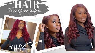 How To Tone Down Bright Red 99J Wig To A Dark Burgundy Color