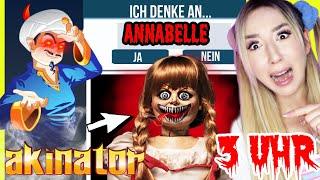 KENNT der Akinator ANNABELLE die VERFLUCHTE PUPPE um 3 Uhr nachts vor Halloween 2023 (kein PRANK)