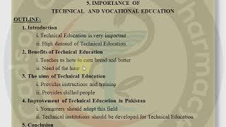 Essay 5 : Importance of Technical And Vocational Education