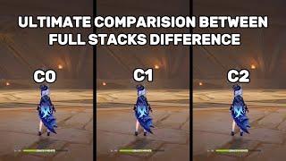 COMPARING C0, C1 ,C2 FURINA MAX DAMAGE BUFF DIFFERENCE