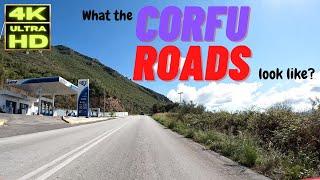 Corfu Island. Greece. Relaxing  pov car ride on Corfu's roads. 4K.