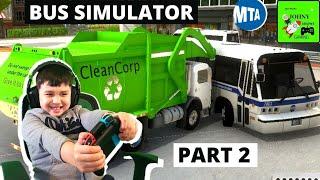 Johny Shows Bus Driver Simulator Part 2 Double Decker Bus Articulated Bus & MTA Bus Crash