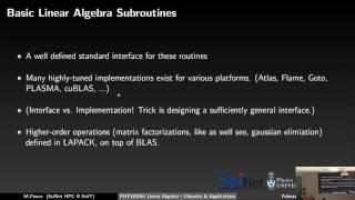 Scientific Computing Lecture 13: Linear Algebra with BLAS and LAPACK