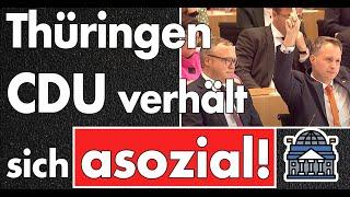 CDU zeigt asoziales Verhalten bei Konstituierung im Thüringer Landtag! Geschäftsordnung §1 regelt!