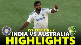 India vs Australia Highlights 1st Test 2024 Day 2 | IND VS AUS