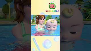 JJ floats in the CoComelon pool! ‍️ |  Moonbug Subtitles | #shorts #subtitles #nurseryrhymes