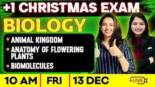 +1 Biology Christmas Exam | Animal Kingdom,Anatomy of Flowering Plants ,Biomolecules | Full Chapters