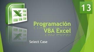 Curso VBA Excel  Select Case  Vídeo 13