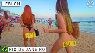  LEBLON BEACH | THE BEST BEACH IN THE WORLD | Rio de Janeiro, Brazil Tour 2022 【 4K UHD 】