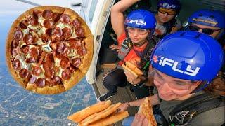 We had a pizza party while skydiving!