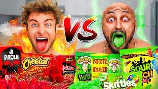 THE ULTIMATE SPICY VS SOUR CHALLENGE!! (ft. World's Strongest Man & Veshremy)