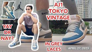 Yay or Nay? Air Jordan 1 Tokyo Vintage Dutch Blue Smoke Grey in Grey Laces and Socks #jordanmanila