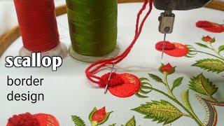 Stunning Embroidery Border Design Tutorial | Machine Embroidery Rose Border !