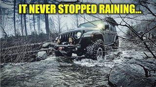 Beware of Washouts - POV Off-Road to Mountain Lake for Winter Camping