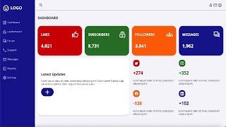 Build a Responsive Social Media Dashboard using HTML, CSS, and JavaScript | Admin Dashboard Template