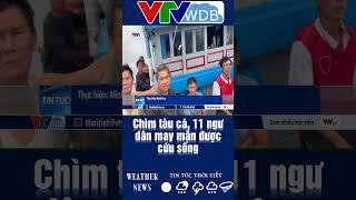 Chìm tàu cá, 11 ngư dân may mắn được cứu sống | VTVWDB