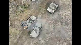 15 Russian Armored Vehicles Destroyed in Failed Attack on Novomykhailivka -- Plus Turret Toss!