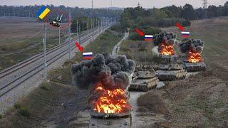 Ukrainian FPV drones again blow up Russian armored tanks in Kursk countryside