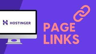 Linking Pages Internally in Hostinger Website Builder