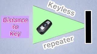 LONG Keyless repeater “2in1” Demonstration of the distance to the key without an additional antenna.