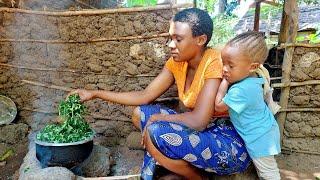 African village life// The struggle to survive in the wilderness. #cooking village food for lunch