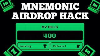 MNEMONIC Airdrop - Ultimate Guide On How To Play MNEMONIC Game & EARN Bills