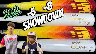 -8, -5 SHOWDOWN | Easton Hype Fire vs Rawlings ICON | USSSA bat review