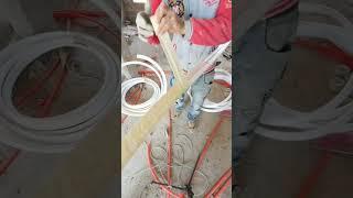 Installing copper pipes for the air conditioner