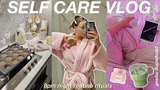 8PM SELF CARE VLOG! wind down with me: baths, face masks, baking, & journaling 