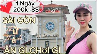 THỬ THÁCH, CẦM 200k ($8) ĂN GÌ CHƠI GÌ TRONG 1 NGÀY Ở SÀI GÒN