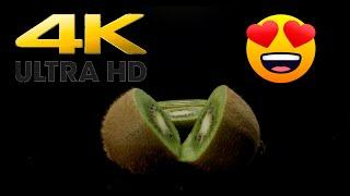 Kiwi fruit super close up macro video - 4k hdr