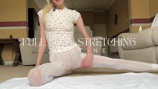 WEARING EXTREMELY SHEER CLOTHES DOING A FULL BODY STRETCHING ROUTINE (Flexible, soft spoken)